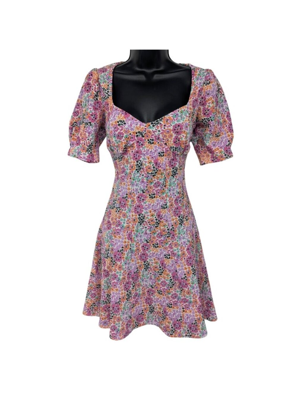 Floral Mini Babydoll Dress Open Back Milkmaid Coquette Cottage Festival Small